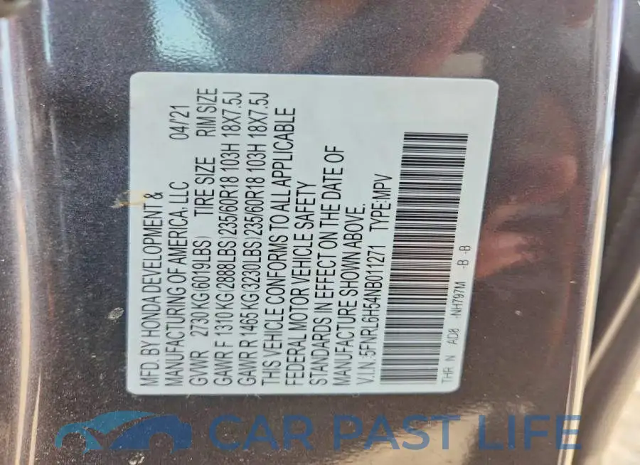 5FNRL6H54NB011271# 13