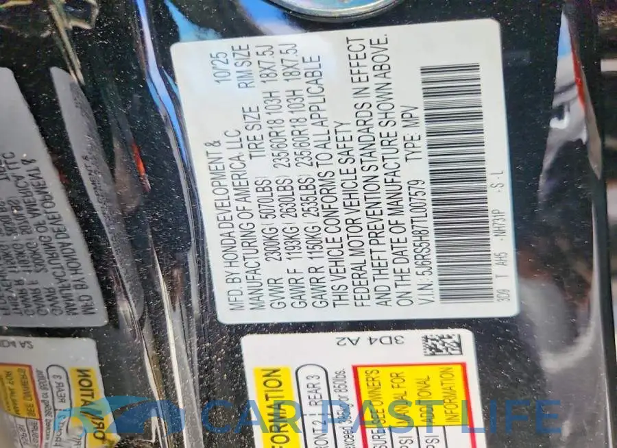 5J6RS5H87TL007579# 13