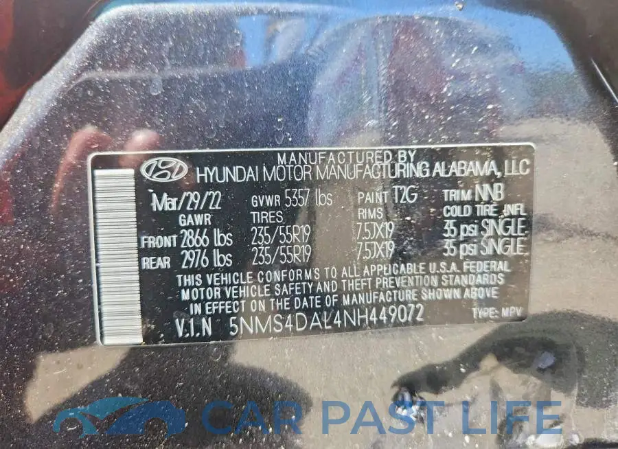 5NMS4DAL4NH449072# 13