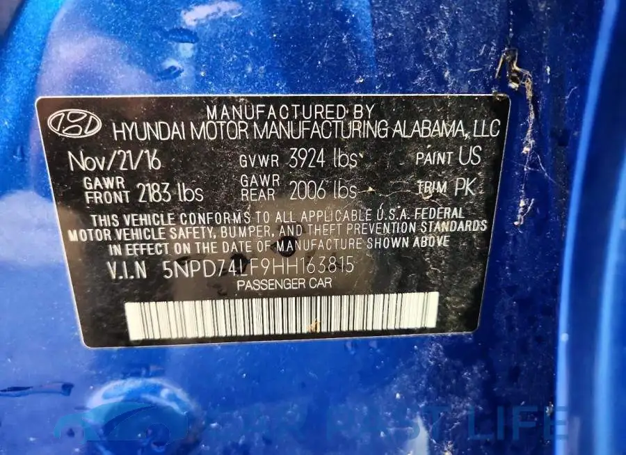 5NPD74LF9HH163815# 12