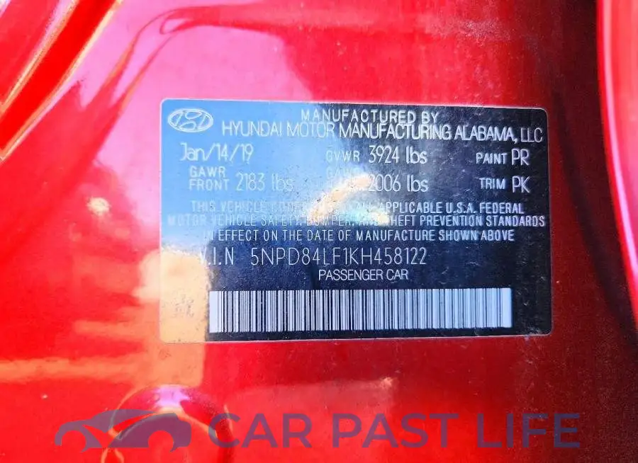 5NPD84LF1KH458122# 12