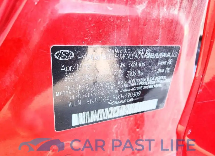 5NPD84LF1KH490309# 13