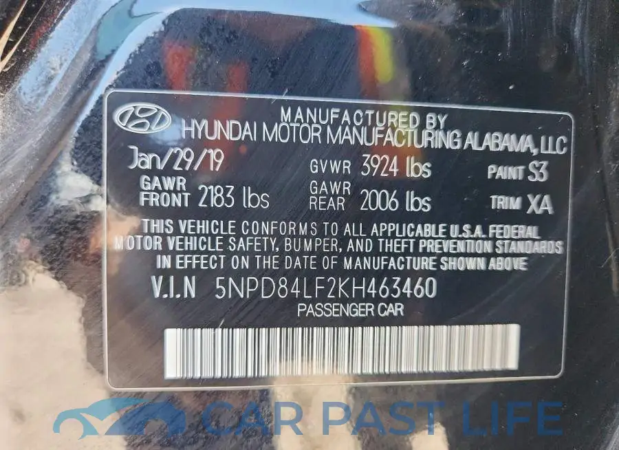 5NPD84LF2KH463460# 12