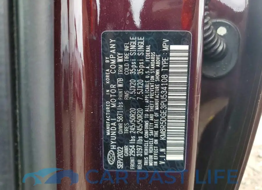 KM8R5DGE3PU534108# 12