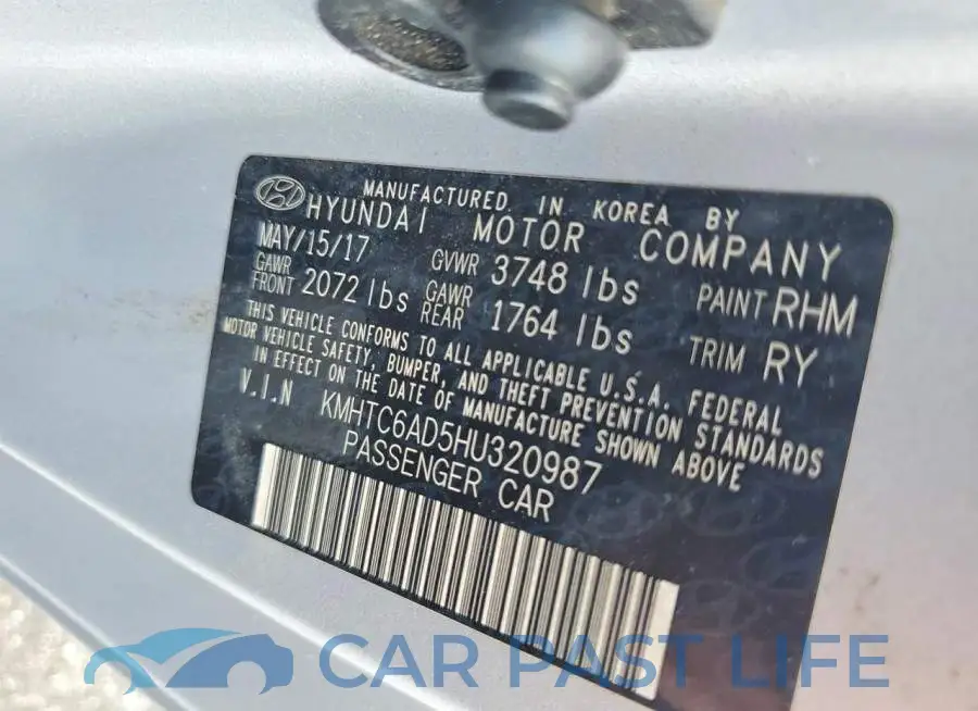 KMHTC6AD5HU320987# 12