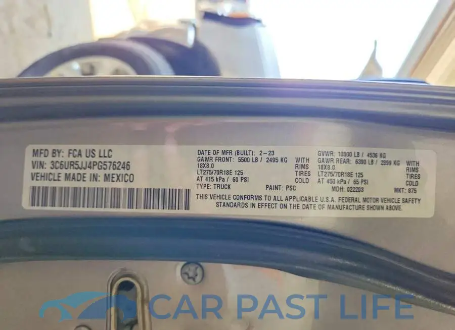 3C6UR5JJ4PG576246# 12