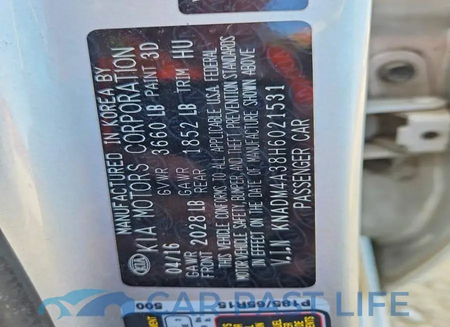 KNADM4A38H6021531# 12