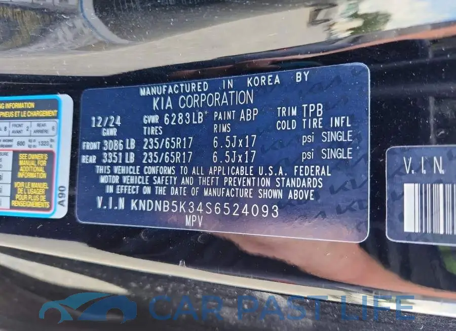 KNDNB5K34S6524093# 14