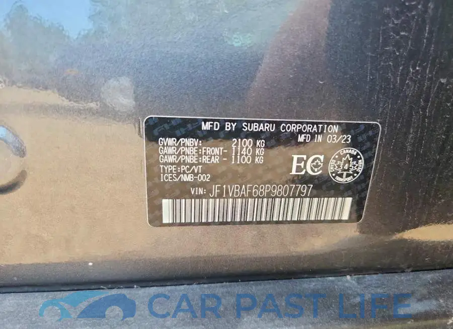 JF1VBAF68P9807797# 12
