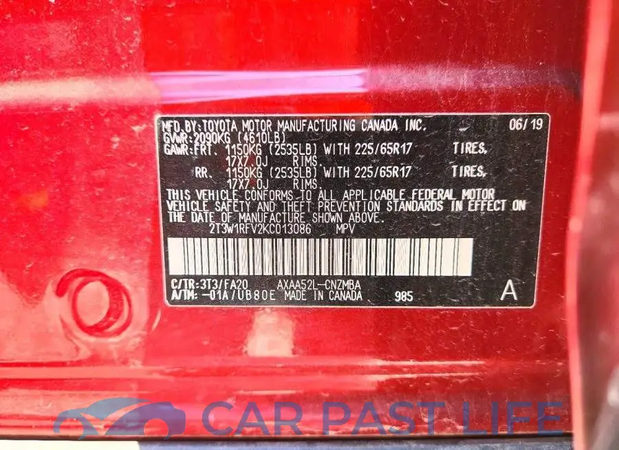2T3W1RFV2KC013086# 14