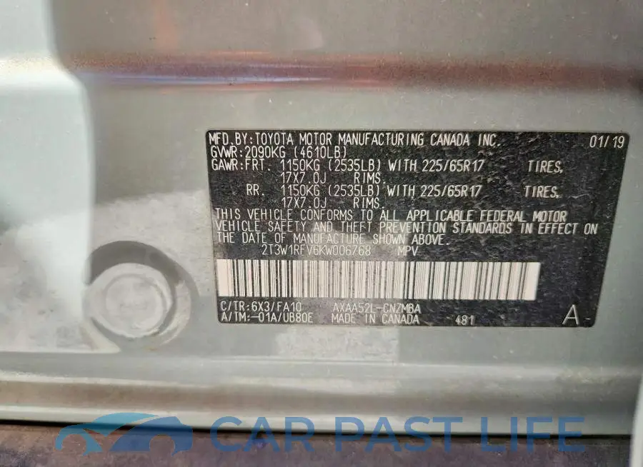 2T3W1RFV6KW006768# 13