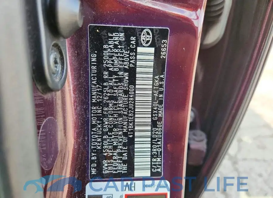 4T1BK1EB2JU284000# 12