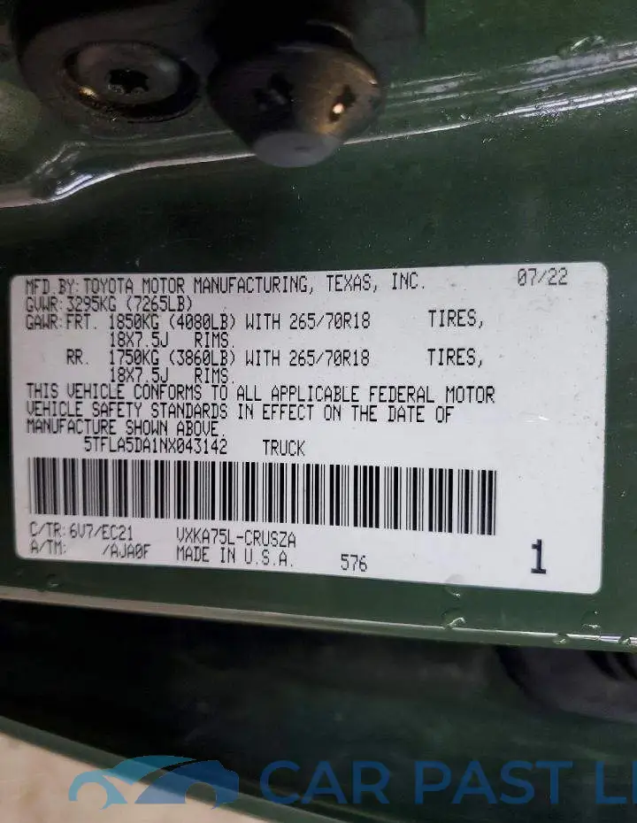 5TFLA5DA1NX043142# 13