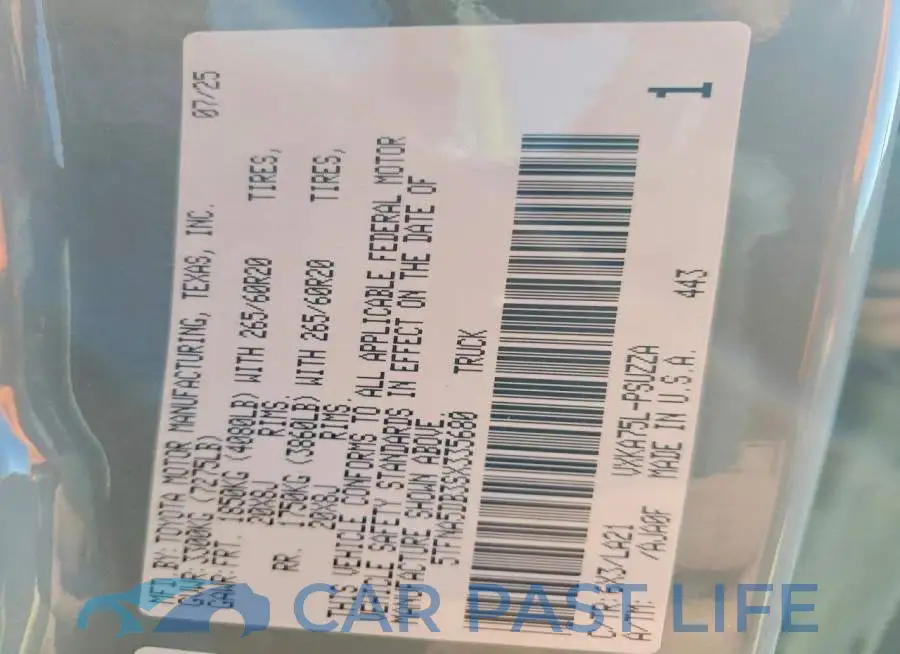5TFNA5DB3SX335680# 12