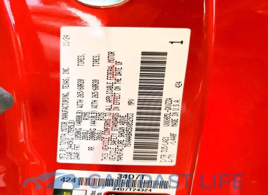 7SVAAABA5SX052933# 13