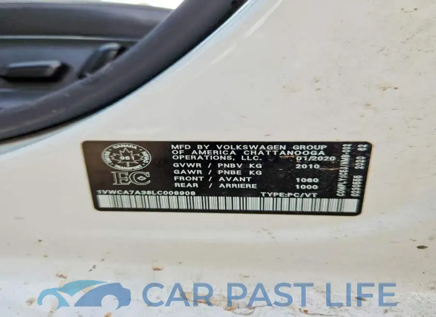 1VWCA7A38LC008908# 12