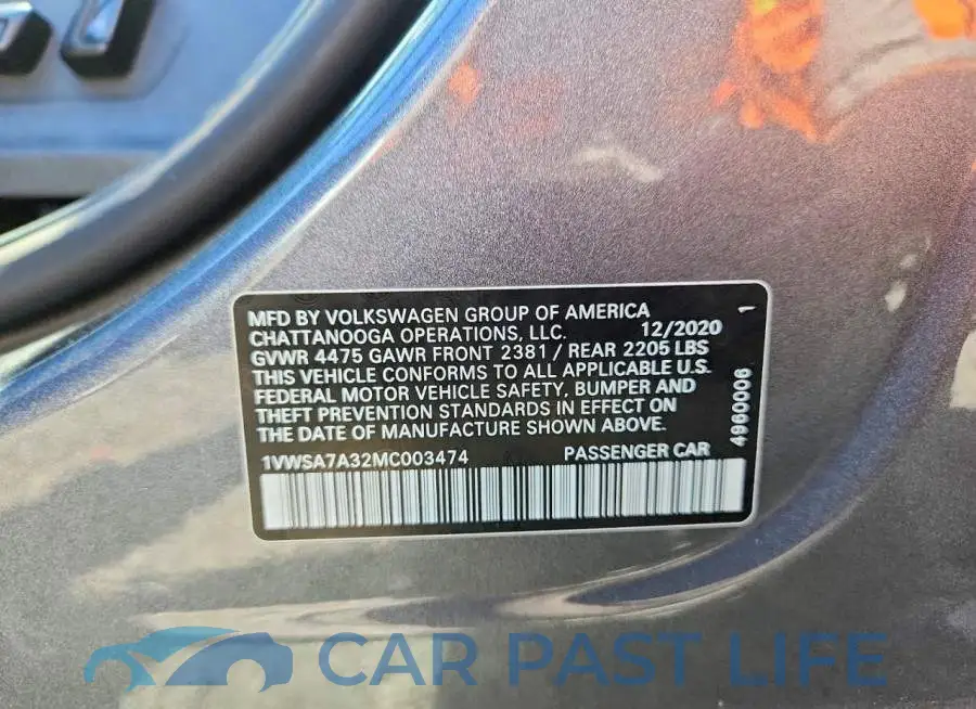1VWSA7A32MC003474# 12