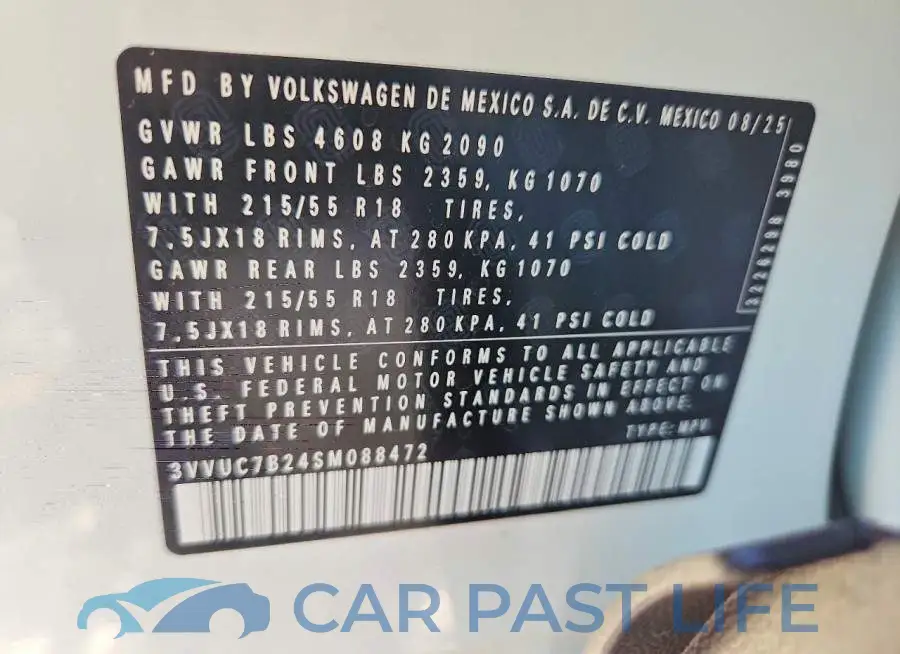 3VVUC7B24SM088472# 12