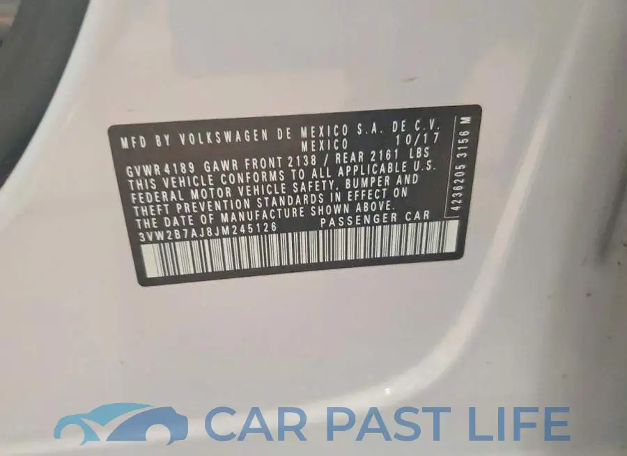 3VW2B7AJ8JM245126# 12