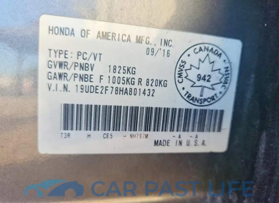 19UDE2F78HA801432# 12