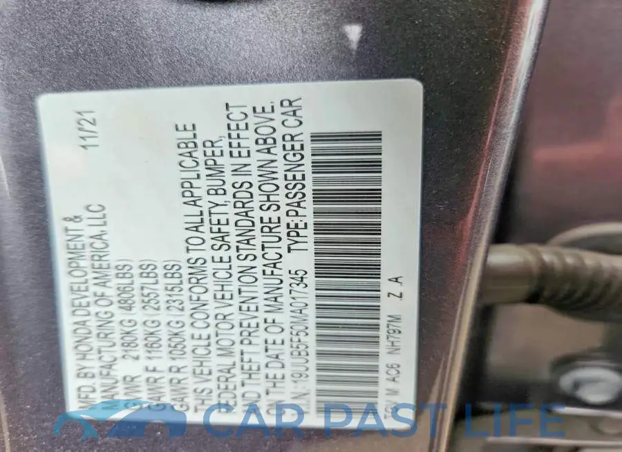 19UUB5F50MA017345# 13