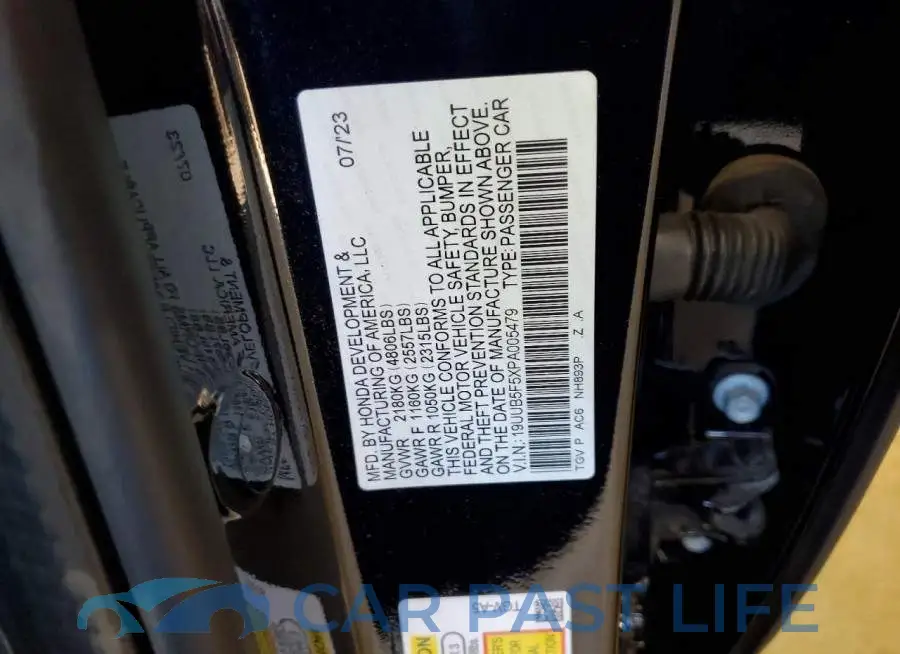 19UUB5F5XPA005479# 12