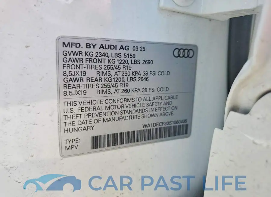 WA1DECF30S1060485# 12
