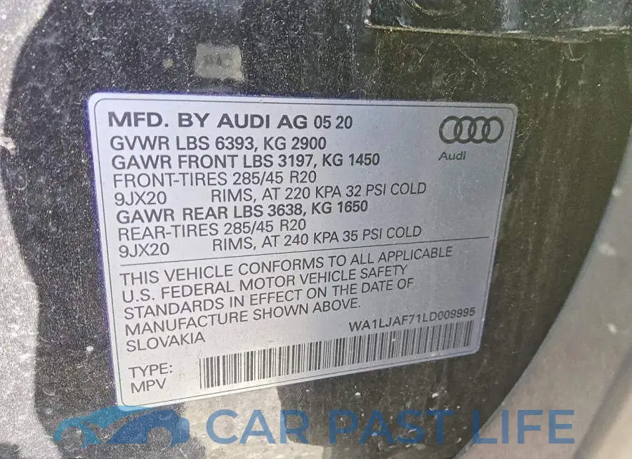 WA1LJAF71LD009995# 13