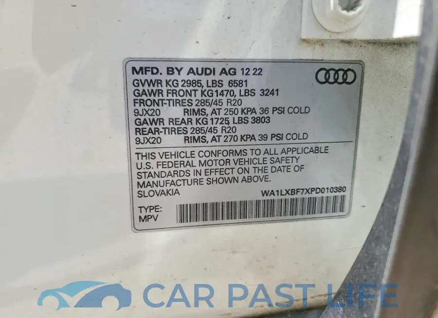 WA1LXBF7XPD010380# 13