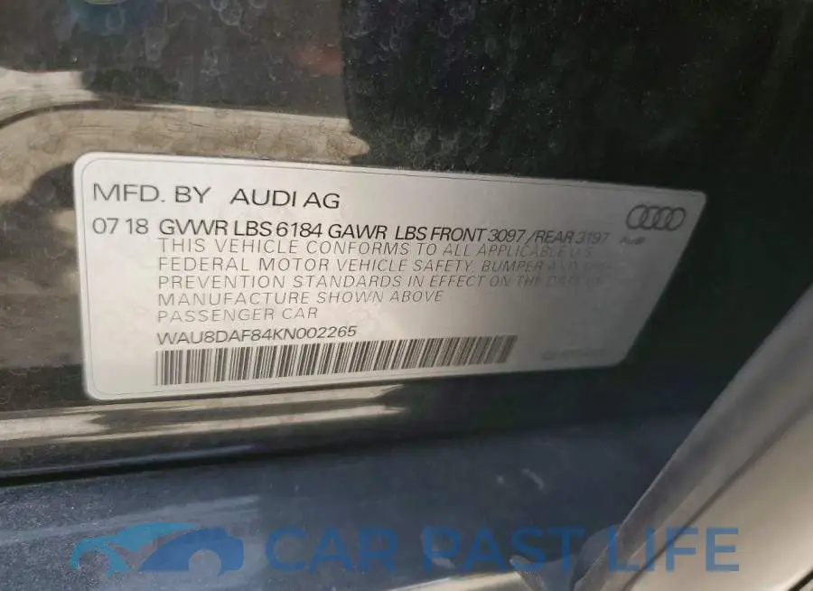 WAU8DAF84KN002265# 12