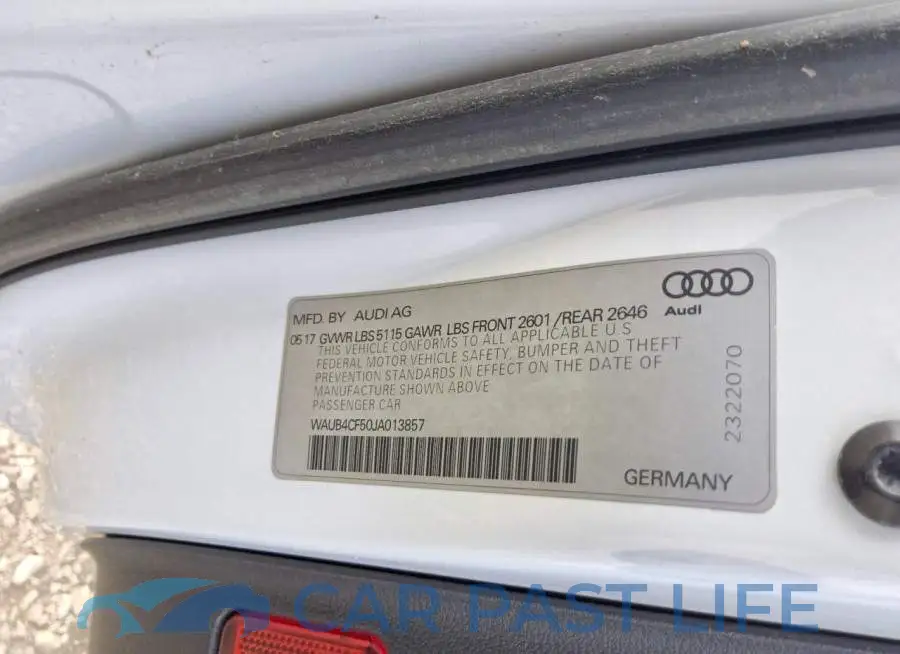 WAUB4CF50JA013857# 12