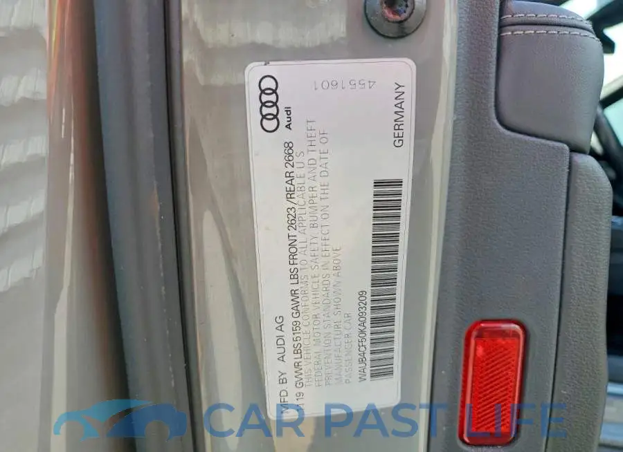 WAUB4CF50KA093209# 12