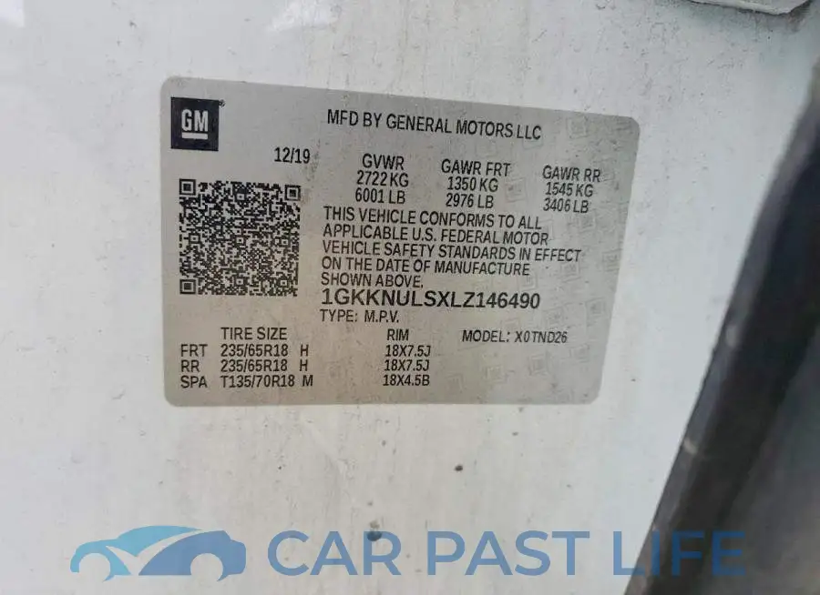1GKKNULSXLZ146490# 13
