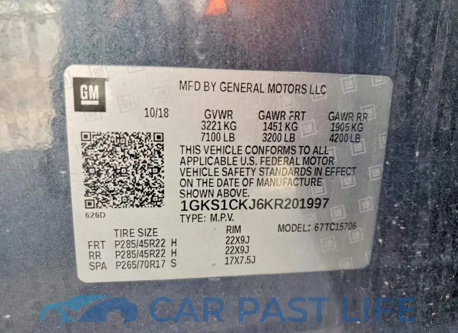 1GKS1CKJ6KR201997# 13