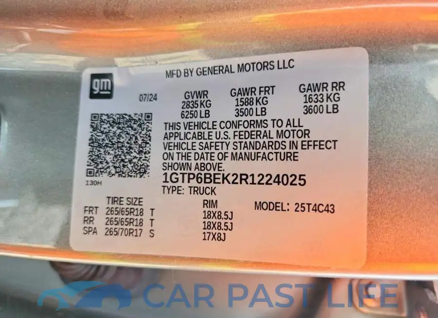 1GTP6BEK2R1224025# 12