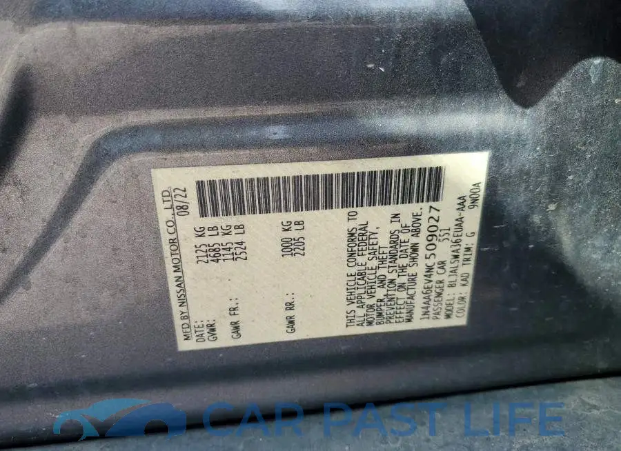 1N4AA6EV4NC509027# 13