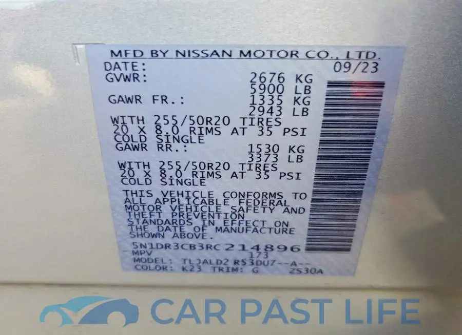5N1DR3CB3RC214896# 13