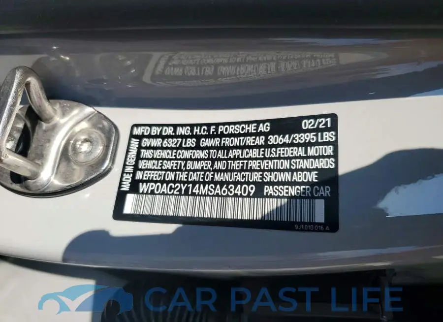 WP0AC2Y14MSA63409# 12