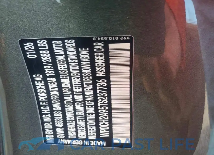 WP0CH2A95TS237736# 12