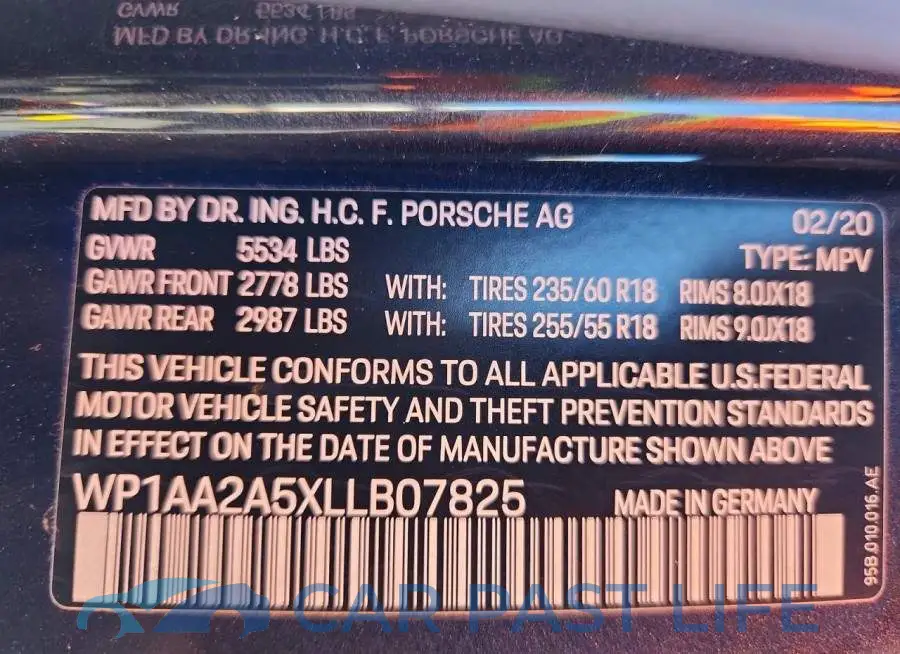 WP1AA2A5XLLB07825# 13
