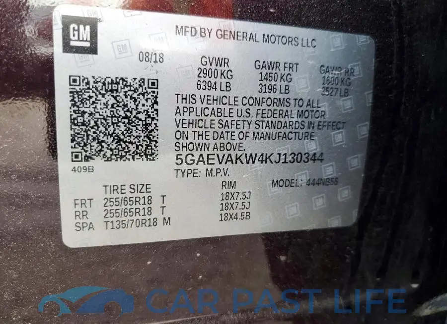 5GAEVAKW4KJ130344# 13