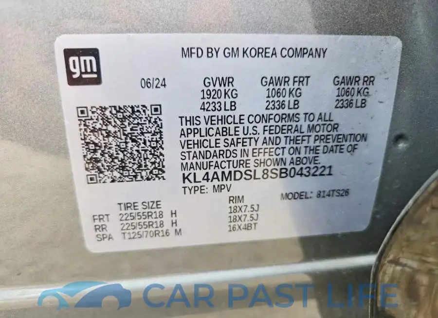 KL4AMDSL8SB043221# 14