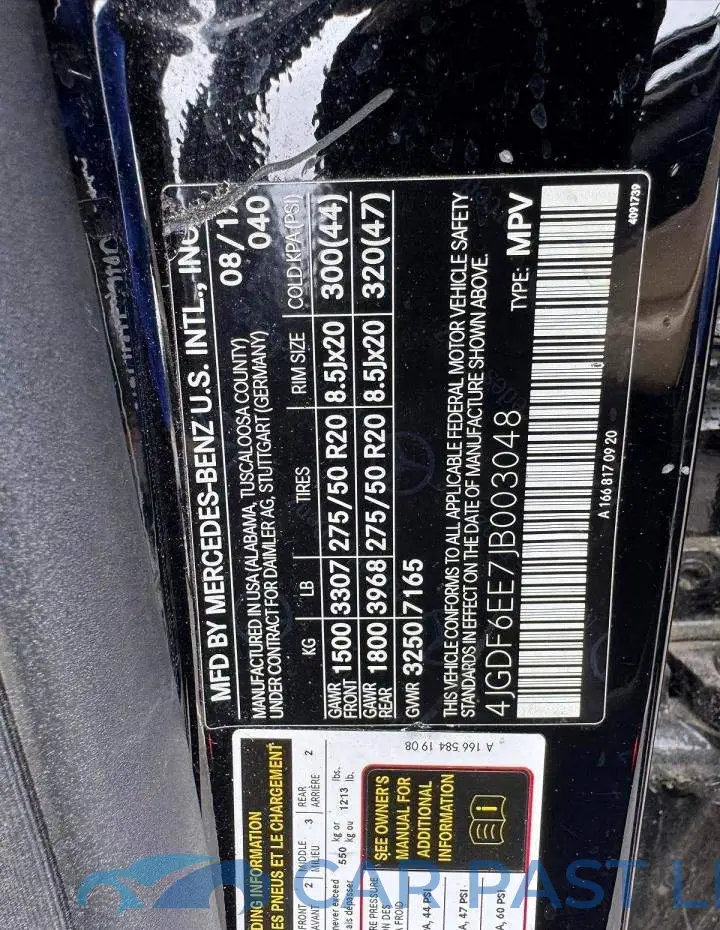 4JGDF6EE7JB003048# 15
