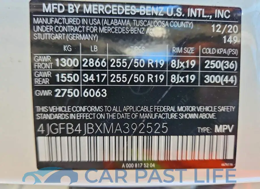 4JGFB4JBXMA392525# 13