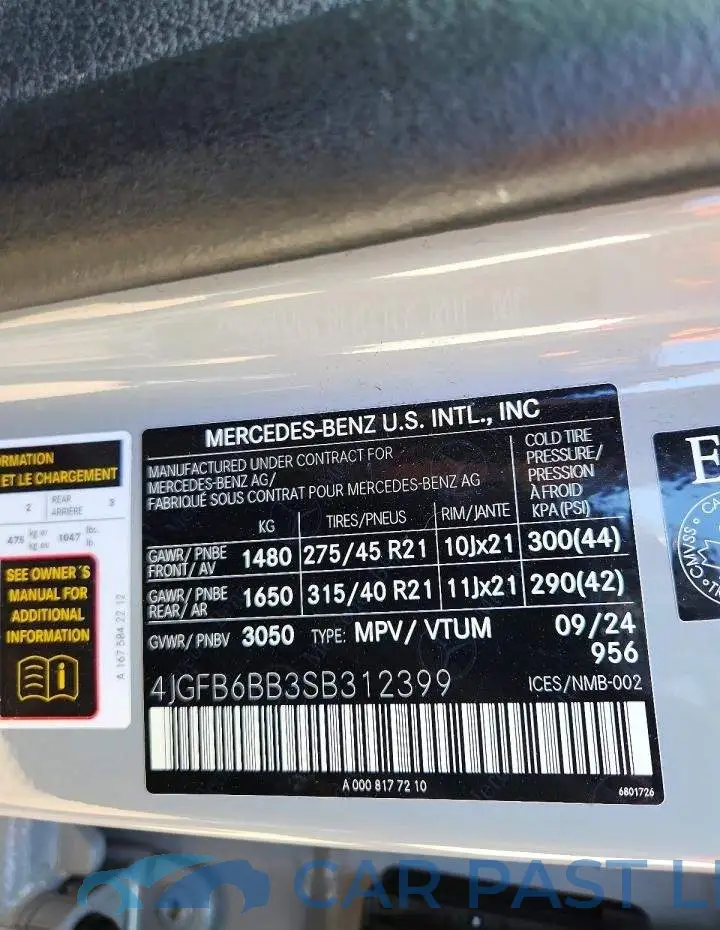 4JGFB6BB3SB312399# 14