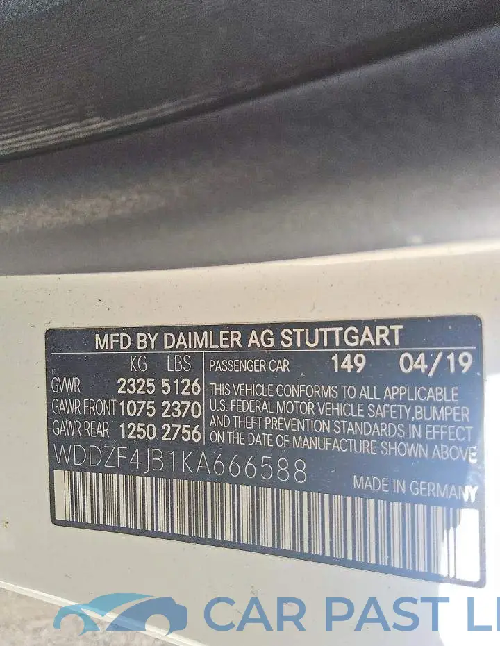 WDDZF4JB1KA666588# 13