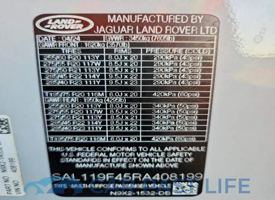 SAL119F45RA408199# 14