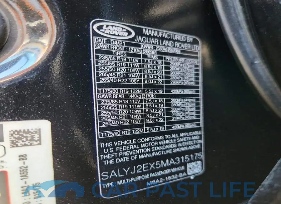 SALYJ2EX5MA315175# 13
