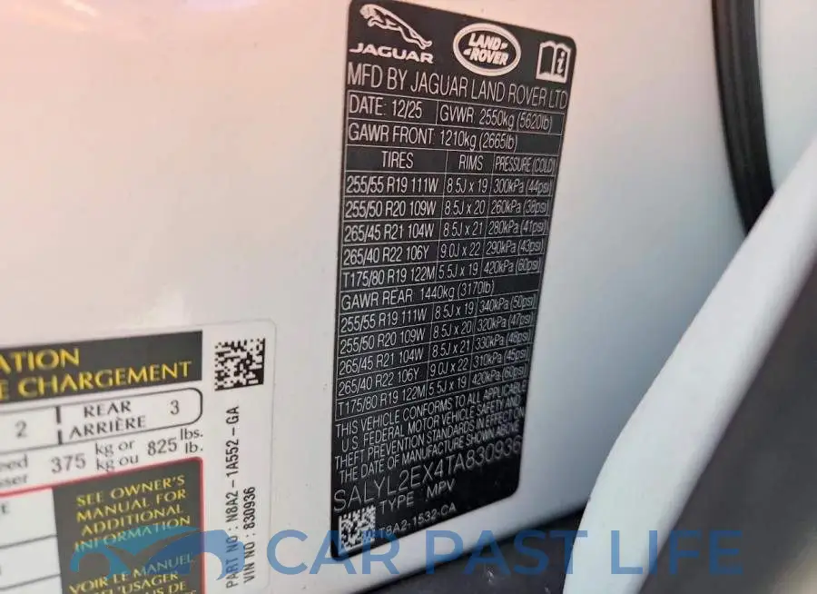SALYL2EX4TA830936# 14