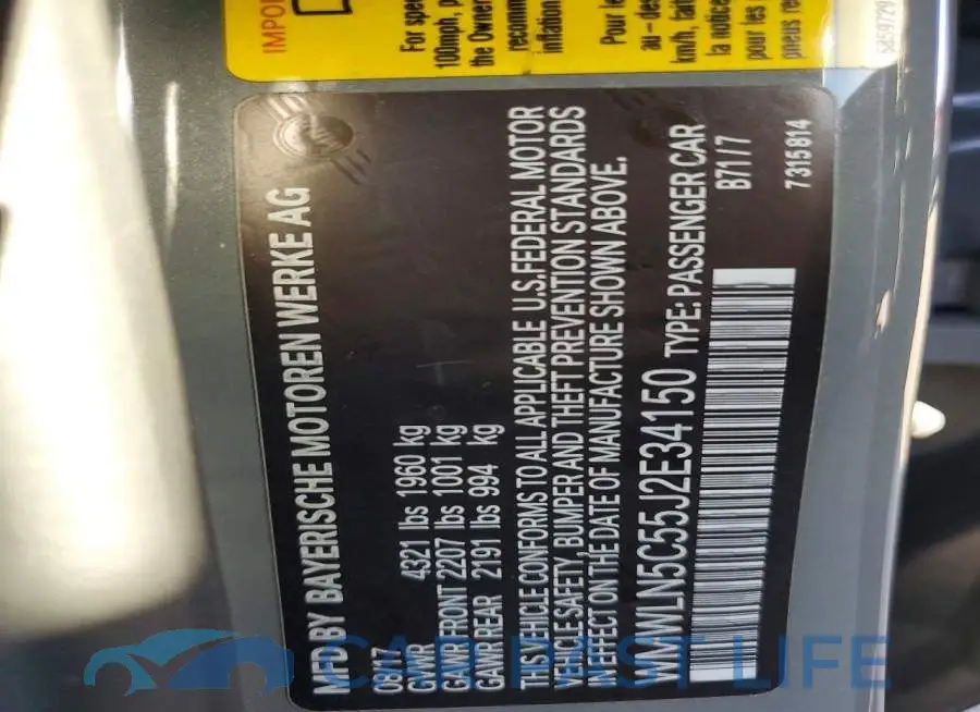 WMWLN5C55J2E34150# 12